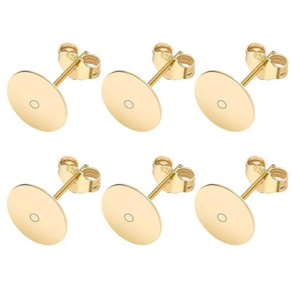 50pcs/lot 925 Silver Plated Blank Post Earring Studs Base Pin With Earring Plug Findings Ear Back DIY Jewelry Making Accessories