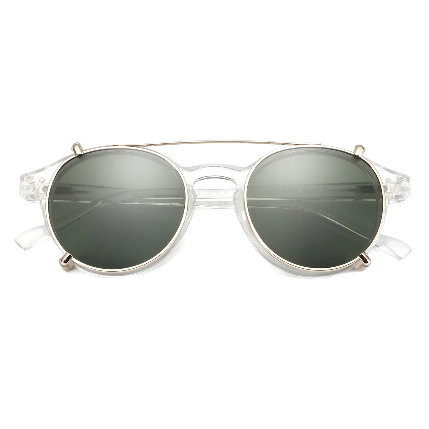 ZENOTTIC-Steampunk Style Clip On Sunglasses for Men Women Anti Blue Light Glasses+Polarized Clip Fashion/Retro Computer Eyewear