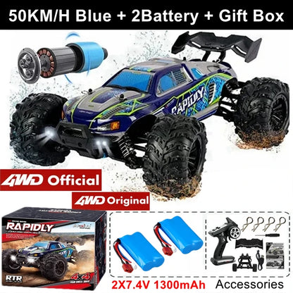 1:16 80km/h Brushless RC Drift Car With LED Lights 4WD Electric High Speed Racing Remote Control Monster Truck for Kids Adults