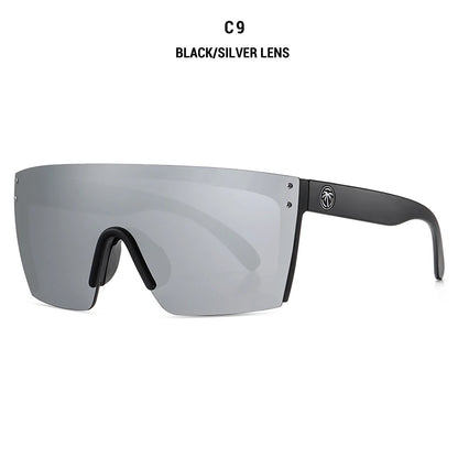 NEW luxury BRAND Mirrored Polarized lens heat wave Sunglasses men sport goggle uv400 protection with case