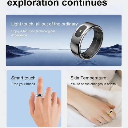 AI Smart Ring - Electronic Temperature, Sleep, Swimming, Blood & Pressure Monitor - Android IOS