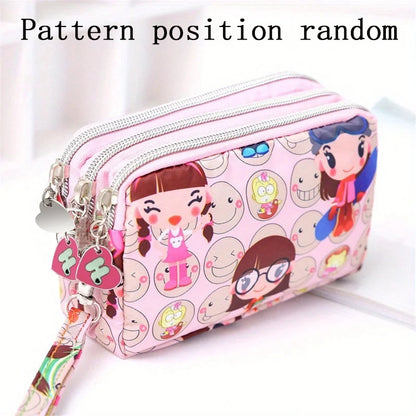 Thickened three-layer long zipper pocket purse Women's handbag Wrist mobile phone bag