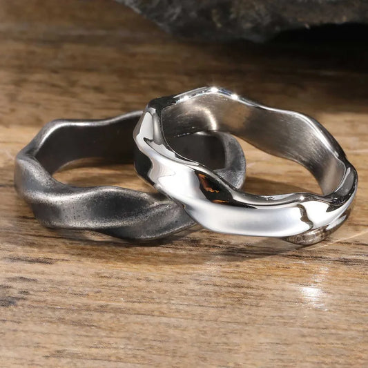 Vnox 2025 New Mobius Ring for Men Boys, Oxidized Twisted Stainless Steel Finger Band,Retro Endless Love Anniversary Gift for Him