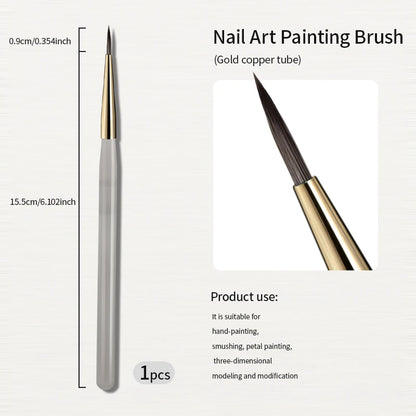 RS Nail Art Painting Brush Acrylic Lines Pen Stripes Grid Flower Butterfly Drawing Watercolor Brushs DIY Design Manicure Tools