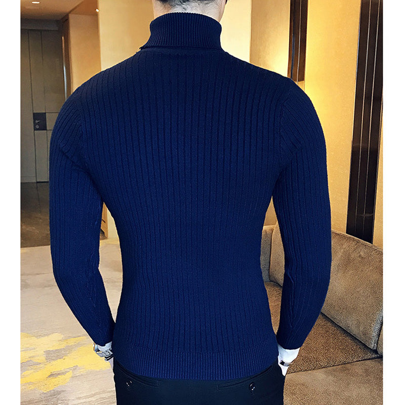 2025 New Turtleneck Sweater Casual Men's Rollneck Knitted Sweater