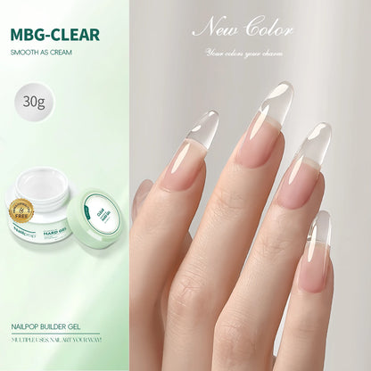NAILPOP LED/UV Builder Nail Gel 3 Colors Nail Extension Gel Kit Nude Pink Clear Hard Gel Builder Nail Strengthener Manicure Set