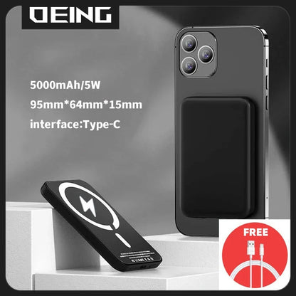 Magnetic Powerbank For iPhone Type-C External Auxiliary Battery Portable Wireless Charger For Apple Original Magsafe Power Bank