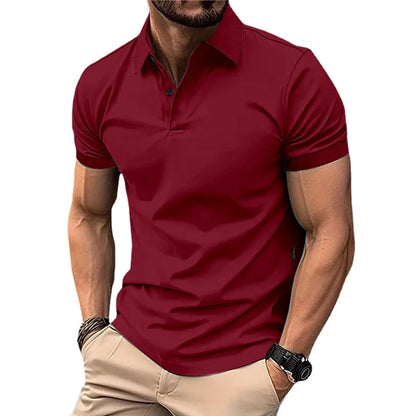 Summer Men's Solid Color Polo Shirt Short Sleeve