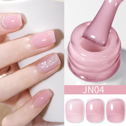 BORN PRETTY 10ml Translucent Jelly Nude Gel Nail Polish Colorful  Varnish Semi Permanent UV LED Nail Art  Manicure Gel