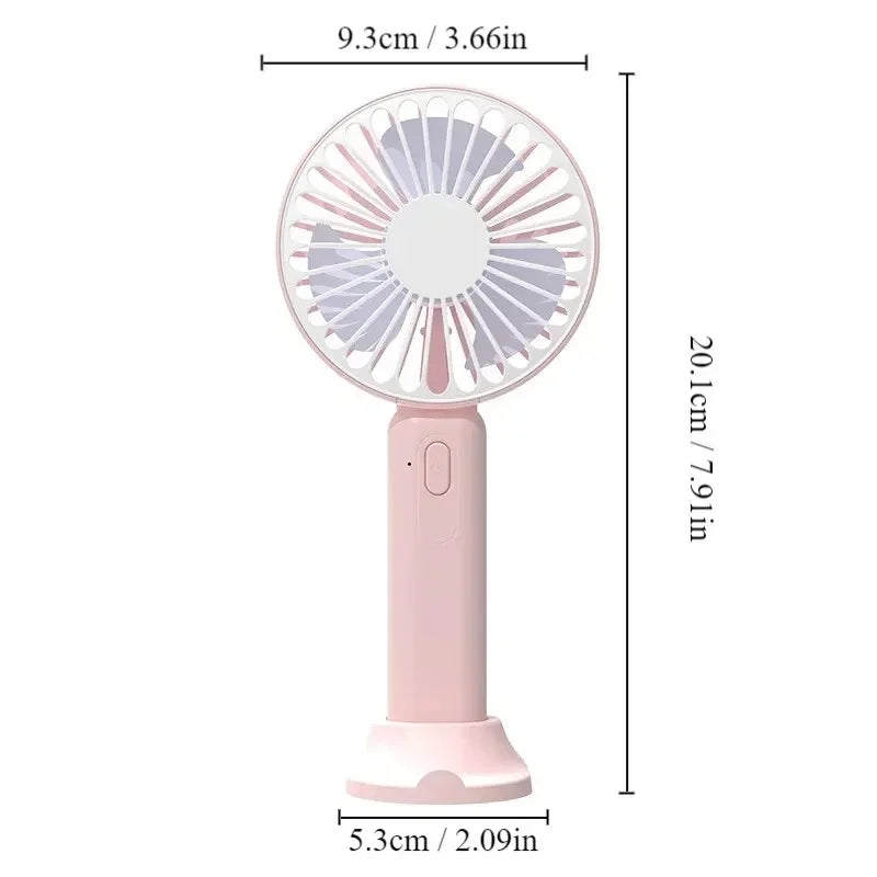 1pc New Portable Fan Office Desktop Multifunctional Folding Headed Small Electric Fan USB Mini Portable High Wind Pocket Fan