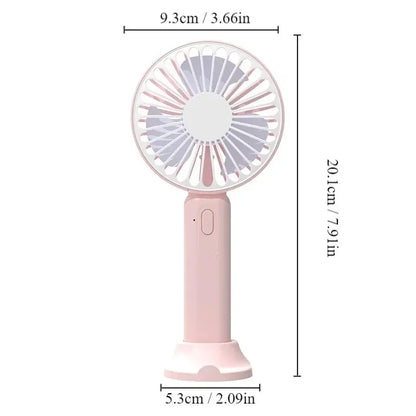 1pc New Portable Fan Office Desktop Multifunctional Folding Headed Small Electric Fan USB Mini Portable High Wind Pocket Fan