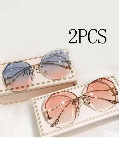 Fashion Sunglasses Women Metal Female UV400 Vintage Ladies Stylish Design Oversized Square Sunglasses For Women