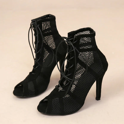 High Heels Hollow Mesh Sandals Women