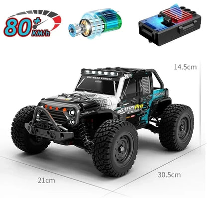 1:16 80km/h Brushless RC Drift Car With LED Lights 4WD Electric High Speed Racing Remote Control Monster Truck for Kids Adults