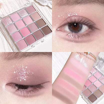 Sixteen-color sunset magic eye shadow plate pearl matte earth color Korean makeup eye shadow