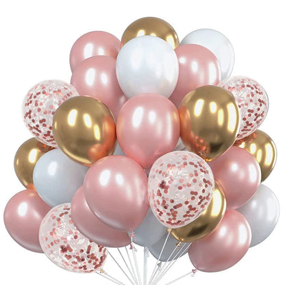 20pcs 12inch Confetti Metallic chrome Balloons Latex Ballon Anniversary Wedding Birthday Party