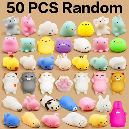 50-5PCS Mochi Squishies Kawaii Anima Squishy Toys For Kids