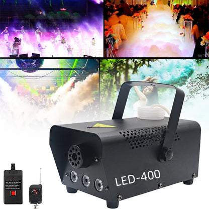 400W RGB LED Fog Machine Smoke Machine Wireless Remote Control DJ Disco Party UK