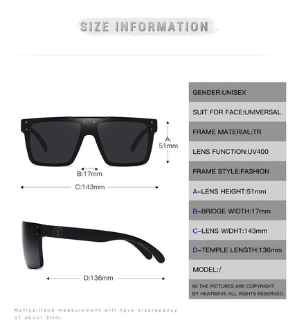 NEW luxury BRAND Mirrored Polarized lens heat wave Sunglasses men sport goggle uv400 protection with case