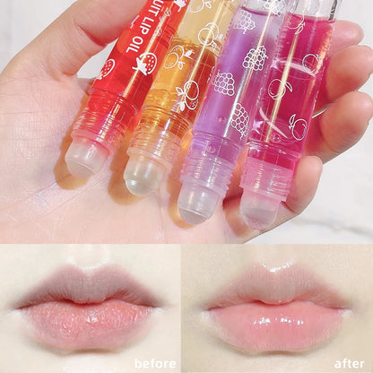 Roll-On Lip Oil, Moisturizing and Hydrating Lip Gloss, Nourishing Lip Balm