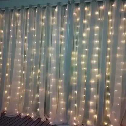 USB Curtain LED String Lights 3/4/6M Remote