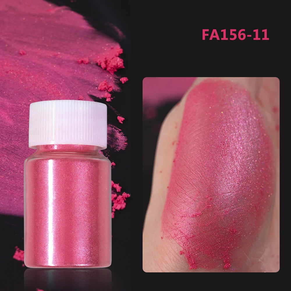 1Bottle Pink/White Pearlescent Nail Art Powder Glitter Mermaid Chrome Mica Pigment For Manicure Decorations Pearl Rubbing Dust