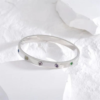 New Design Gold Color Zircon And Cross Nut Nail Bracelet Gold & Bangle For Woman Stainless Steel Screw Brand Jewelry