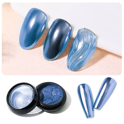 1pcs Nail Glitter Metallic Rubbing Dust Gel Polish Pigment Shinning Metal Manicure Decor Magic Mirror Powder Gold Silver Chrome