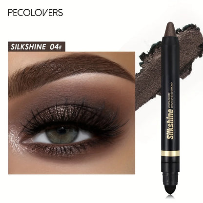 PECOLOVERS Champagne Brown Metallic Eyeshadow Stick - Waterproof, Long-Lasting Glitter Highlighter & Brightening Pencil Crayon