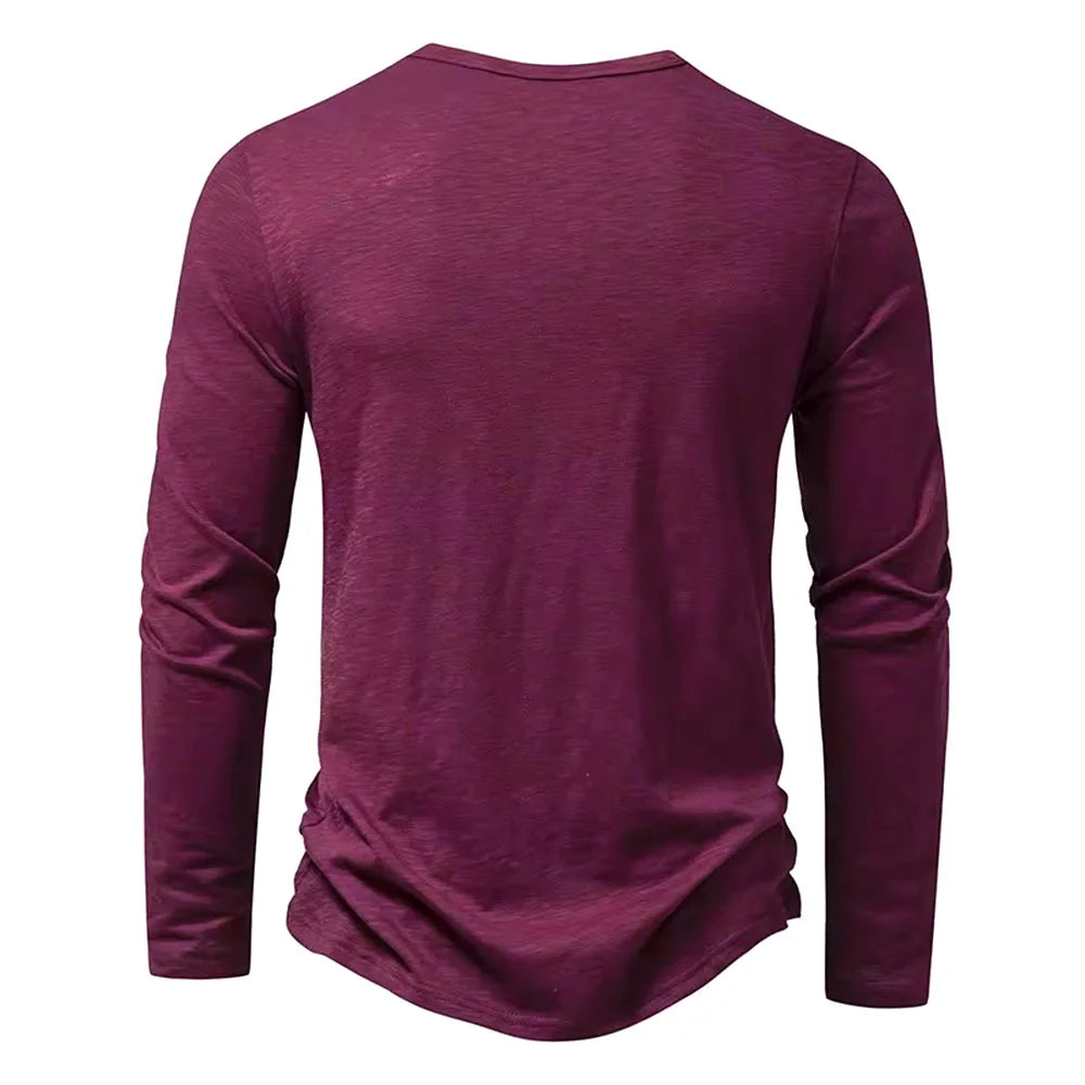 Autumn New Men's Cotton Button Long Sleeve