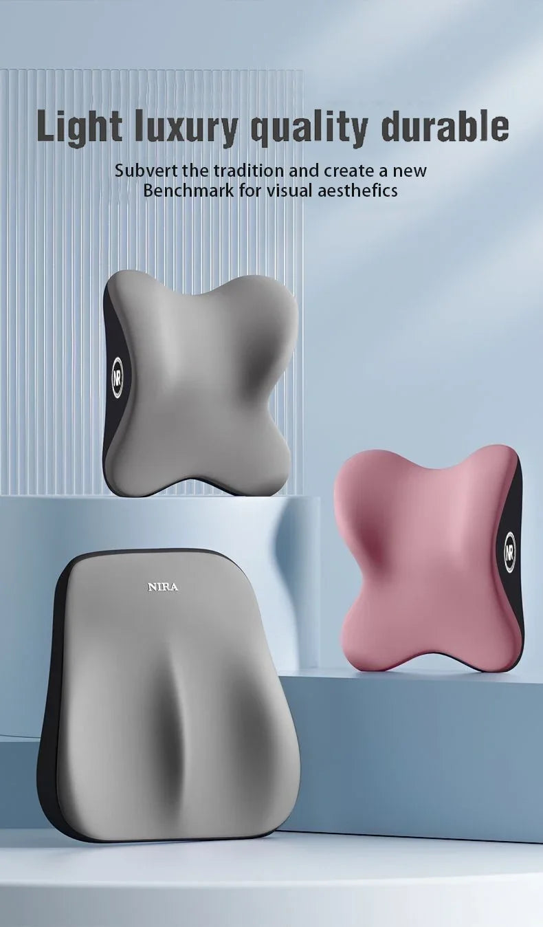 2025 Car Memory Foam Headrest Set Car Neck Pillow Car Lumbar Waist Cushion Waist Support Car Seat Pillow Accessories Tools