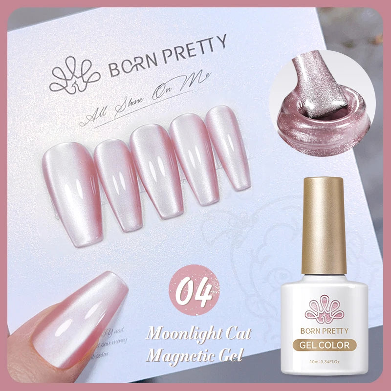 BORN PRETTY 10ml Water Light Cat Magnetic Gel Nail Polish Vernis Semi Permanent Soak Off Crystal Gel Polish For Nails Manicure