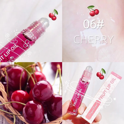 Roll-On Lip Oil, Moisturizing and Hydrating Lip Gloss, Nourishing Lip Balm