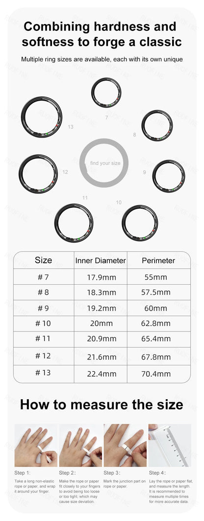 AI Smart Ring - Electronic Temperature, Sleep, Swimming, Blood & Pressure Monitor - Android IOS