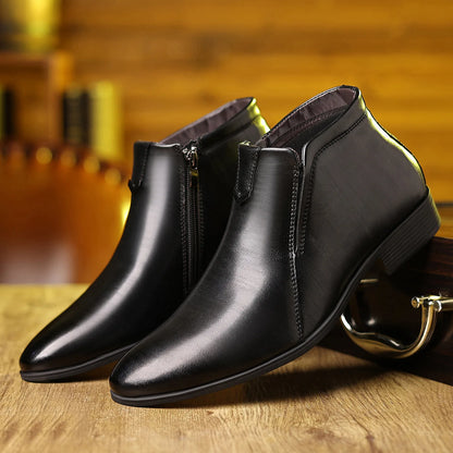 High Quality Retro Men Ankle Boots Luxury High-top Men Leather Shoes