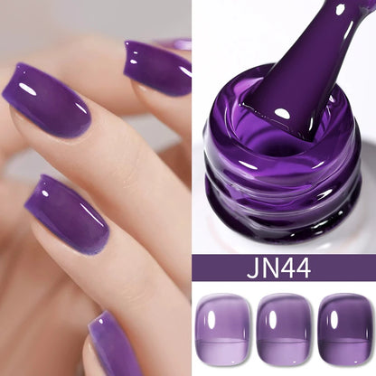 BORN PRETTY 10ml Translucent Jelly Nude Gel Nail Polish Colorful  Varnish Semi Permanent UV LED Nail Art  Manicure Gel