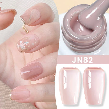 BORN PRETTY Jelly Nude Gel Nail Polish 10ml Light Pink Peach Translucent Color UV Light Cure Gel Varnish Nail Art DIY at Home
