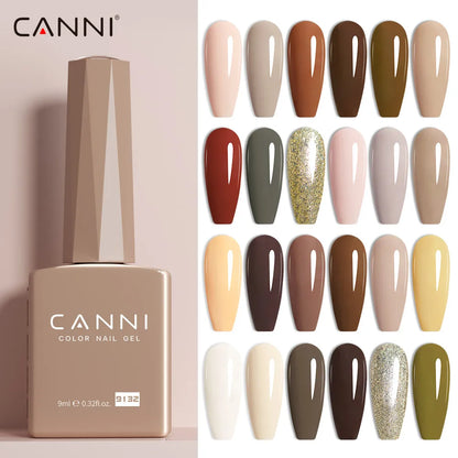 CANNI Hema Free Nail Gel Polish Christmas Red Color Collection Semi Permanent Nail Dehydrator Primer 9ml French Gorgeous Color
