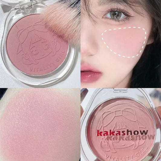 Dual Gradient Blush Highlights Natural Nude Makeup Brightening Cheek Purple Blue Female