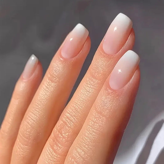 ARTAUG 24pcs Glossy Pink Press On Nails Medium Square Fake Nail Elegantstyle False Nail Full Cover Fake Nail For Stylish Women