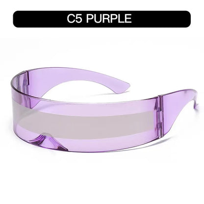 KLASSNUM Women Future Technology Sunglasses Y2K Laser Eyeglasses Anti UV400 One Peice Mirrored Lens Eyewear Glasses Men Glasses