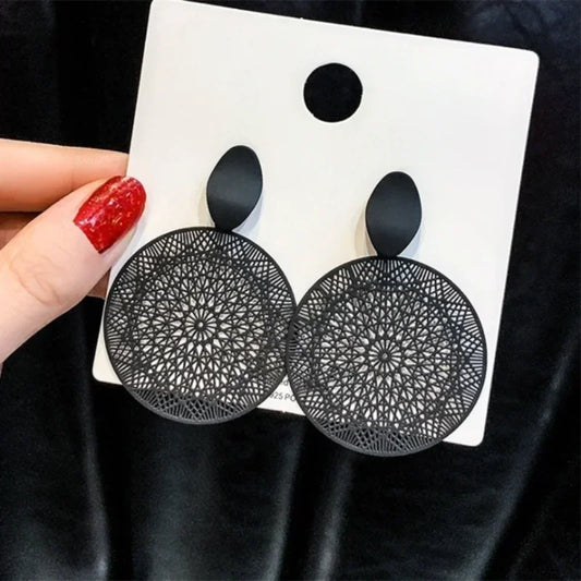 Delysia King 2021 Trendy Black Circle Ear Ring Women