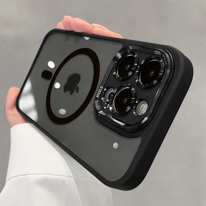 Luxury Magnetic Metal Lens Bumper Protection Case For iPhone