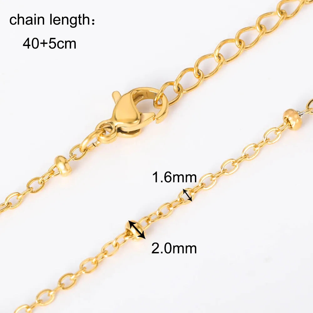 10Pcs/Lot 45cm Stainless Steel Gold Color Chains Necklace For Women