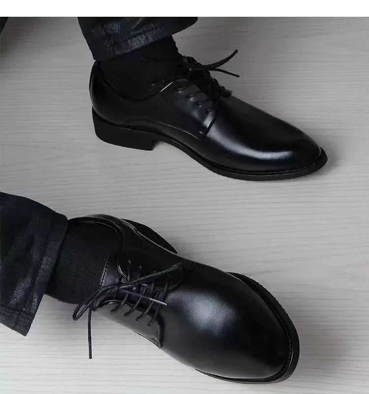 Spring and Autumn British Casual Business Formal Leather Shoes Men Shoes Heightening Single Shoes Shoes Casual Shoes Suit