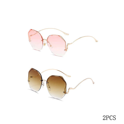 Fashion Sunglasses Women Metal Female UV400 Vintage Ladies Stylish Design Oversized Square Sunglasses For Women