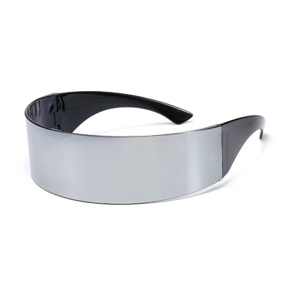 KLASSNUM Women Future Technology Sunglasses Y2K Laser Eyeglasses Anti UV400 One Peice Mirrored Lens Eyewear Glasses Men Glasses