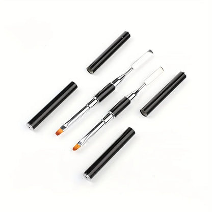 New Gel Brush & Picker 2 in 1 Design Nail Brush and Spatula Gel Nail Brush Tool for Acrylic Nails Extension Gel