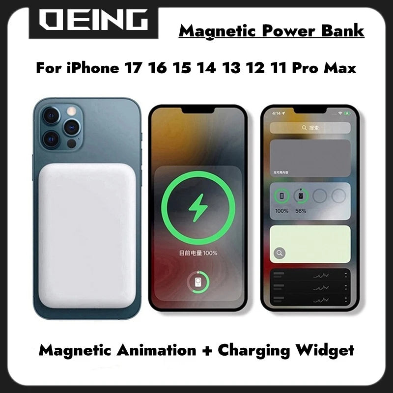 Magnetic Powerbank For iPhone Type-C External Auxiliary Battery Portable Wireless Charger For Apple Original Magsafe Power Bank
