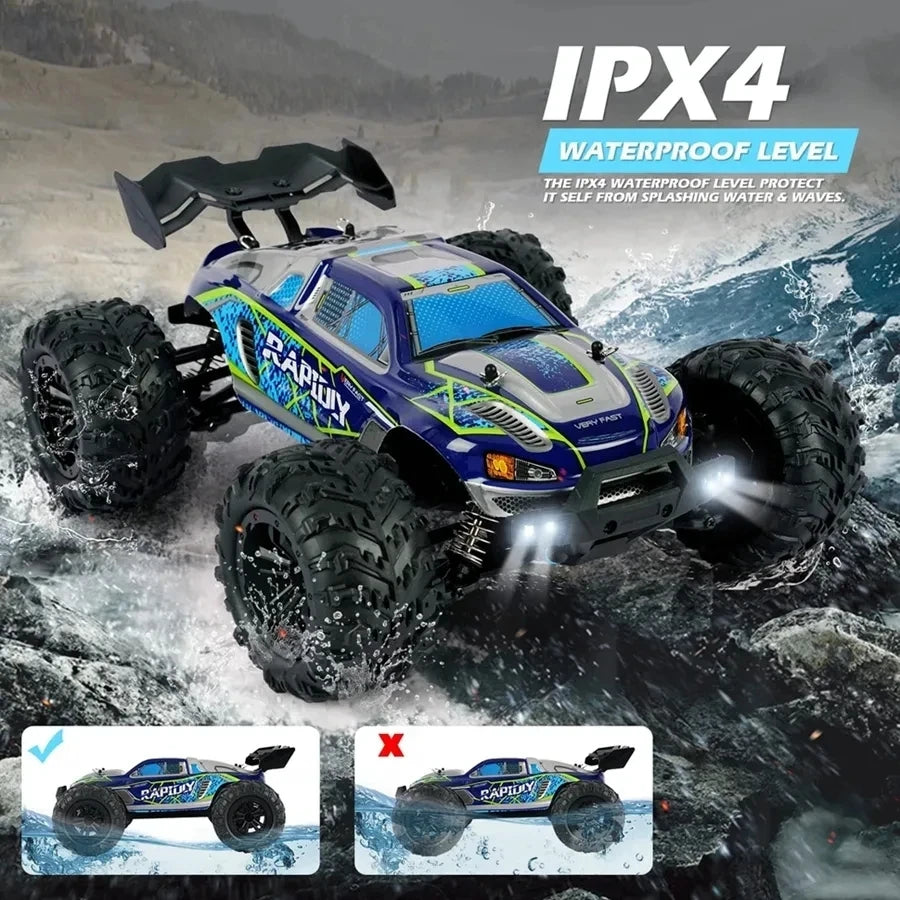 1:16 80km/h Brushless RC Drift Car With LED Lights 4WD Electric High Speed Racing Remote Control Monster Truck for Kids Adults